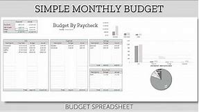 Simple Budget By Paycheck Excel Template