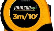 Johnson Level & Tool 1828-0010 Metric/Inch Power Tape, 3m/10', Black/Yellow, 1 Tape