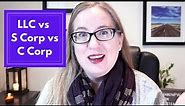 LLC vs S Corp vs C Corp | Which Business Entity Should I Choose