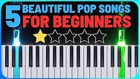 Top 5 Most Beautiful Pop songs any Beginners can learn - Easy Piano Tutorial with Sheet Music