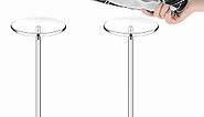 2 Set Clear Acrylic Hat Stand and Wig Display Rack Hat Stands for Display Hat Pedestal Stand Round Barbell Pedestal Display Riser Wig Display Holder for Hat Watch(12 Inch in Height, Round Bottom)