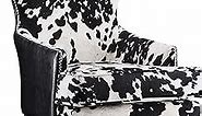 Benzara BM159280 Intriguingly Comfortable Accent Chair, Black & White