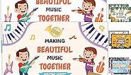 36 Pcs Elementary Music Bulletin Board Set with Background Papers & Borders, Music Classroom Decorations, Music Theme Classroom Decor, Music Notes for Bulletin Boards, Music Classroom Decor