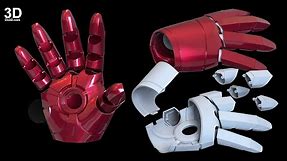 3D Printable Model: Universal Iron Man Glove with Hinges (Hinged Hand) | Print File Format: STL