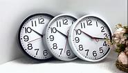 QWANPET Wall Clock,9 Inch Modern Wall Clocks,Quality Quartz Silent Non Ticking Wall Clock, Decor Wall Clocks for Office, Home, Bathroom, Kitchen, Bedroom, School, Living Room(Black)