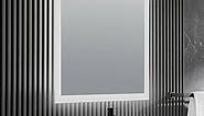 ANZZI Volta 36 in. W x 36 in. H Frameless Square LED Wall Bathroom Vanity Mirror with Defogger in Silver BA-LMDFX004AL