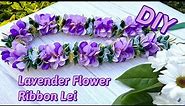 How To Make This Beautiful Lavender Flower Ribbon Lei DIY