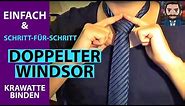 Krawatte binden - Doppelter Windsor Krawattenknoten Tutorial / Anleitung - SO klappt's!