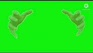 Hand appearing and grabbing/crushing green screen