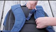 Adjustable and removable chest straps on safe backpack RiutBag