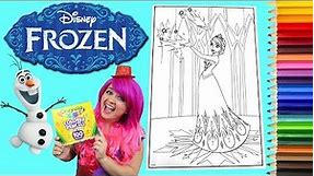 Coloring Queen Elsa Disney Frozen GIANT Coloring Book Page Crayola Colored Pencil | KiMMi THE CLOWN
