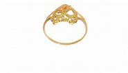 14k Yellow and Rose Gold Heart Ring Size 7