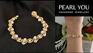 Beautiful Diamond Gold Pearl Bracelet 🤗 Easy DIY Tutorial by PEARL YOU