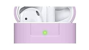 elago Premium Silicone AirPods Case Designed for Apple AirPods 1 and 2 [Front LED Visible] [Lavender]