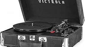 Victrola Vintage 3-Speed Bluetooth Portable Suitcase Record Player with Built-in Speakers | Upgraded Turntable Audio Sound|Gray, Model Number: VSC-550BT-GRY