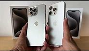 WHITE Vs NATURAL Titanium - iPhone 15 Pro & Pro Max Unboxing and Comparison