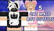 5 Cat Maid Boy Outfits (Roblox)