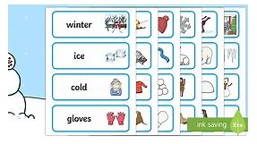 Winter Topic Word Cards