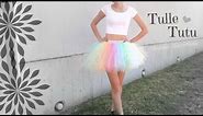 NO SEW TUTU - Tulle Skirt How To - Halloween Costume DIY | SoCraftastic