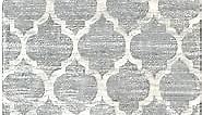 Lahome Moroccan Washable Area Rug - 4x6 Non-Slip Rugs Soft Throw Bedroom Rugs Accent Distressed Faux Wool Floor Carpet for Living Room Office Kitchen Dining Room Decor (4’ X 6’, Gray)