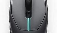 Alienware AW610M Wired/Wireless Gaming Mouse - 16000 DPI Optical Sensor, 350 Hour Rechargeable Battery Life, 7 Programmable Buttons, 16.8 million AlienFX RGB Lighting - Dark Side of the Moon