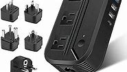 Voltage Converter 2300W Power Step Down 220V to 110V Universal Travel Adapter Power Converter Power Transformer w/ 3 AC Outlets 3 USB Ports 1 Type-C Charging for EU/UK/AU/US/IT/India/South Africa