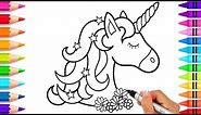 How to Draw a Unicorn for Kids Easy | Unicorn Coloring Pages | Easy to Draw 🌈🦄