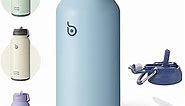 BOTTLE BOTTLE 32oz Insulated Water Bottle Stainless Steel Sport Water Bottle with Straw Dual-use Lid Design for Gym with Pill Box (blue)