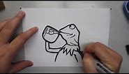 How to draw Kermit the Frog drinking tea (But That's None of My Business meme) [ 4K ]