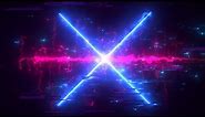 Cyberpunk Hi-Tech Glitch Neon X Cross Background video | Footage | Screensaver