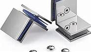 304 Stainless Steel 90 Degree Square Frameless Glass Clamp Connector/Shower door Fixed Panel/Glass-to-Glass corner Clamp,for 5/16 to 1/2 (8 to 12 mm) Glass Thickness, 2-PCS Chrome (90 Degree)