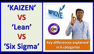 KAIZEN VS Lean VS Six Sigma | Learn the differences in 6 key categories @QualityHUBIndia