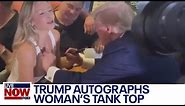 Trump autographs woman's tank top in Iowa | LiveNOW from FOX