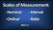 Scales of Measurement - Nominal, Ordinal, Interval, Ratio (Part 1) - Introductory Statistics