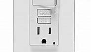 Leviton GFCI Switch Outlet Combo, 15 Amp, Self Test, Tamper-Resistant with LED Indicator Light, Saves Space, GFSW1-W, White
