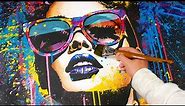 Fused Pop Art and Street Art Painting 🎨: Create a Stylish Acrylic Piece | Glamour In Chaos