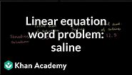 Mixture problems 2 | Linear equations | Algebra I | Khan Academy