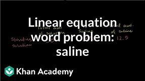 Mixture problems 2 | Linear equations | Algebra I | Khan Academy