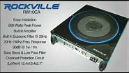 Rockville - RW10CA - 10" Slim Powered/Active Sealed Car Subwoofer - 800 Watts Peak Power - Overview