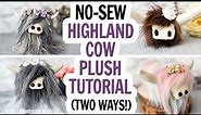 Make a Highland Cow DIY / Free Highland Cow Pattern / Scottish Cow/ No Sew Cow DIY