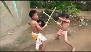 kids fighting with wooden swords meme