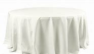 120" Ivory Seamless Polyester Round Tablecloth