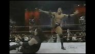 THE ROCK DOES A FUNNY PEOPLES ELBOW ON THE UNDERTAKER
