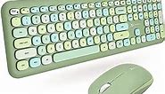X9 Colorful Keyboard and Mouse Combo - 2.4G Wireless Connectivity - Transform Your Space with a Cute Wireless Keyboard and Mouse Retro Set - Green Keyboard and Mouse - Aesthetic Keyboard