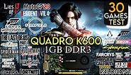 Nvidia Quadro k600 Test In End Of 2023 || Test In 30 Games || Quadro K600 In Late 2023 !