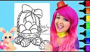 Coloring Easter Eggs Basket Coloring Page Prismacolor Paint Markers | KiMMi THE CLOWN