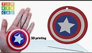 142) Captain America Mini Shield Keychain | Tinkercad 3D modeling & Printing how to make