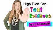 Text Evidence Mini Lesson with Vocabulary and Examples