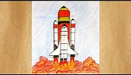 Draw a Rocket I Rocket launch drawing tutorial