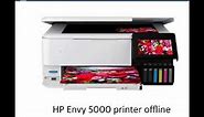 How do i get my hp envy 5000 printer back online